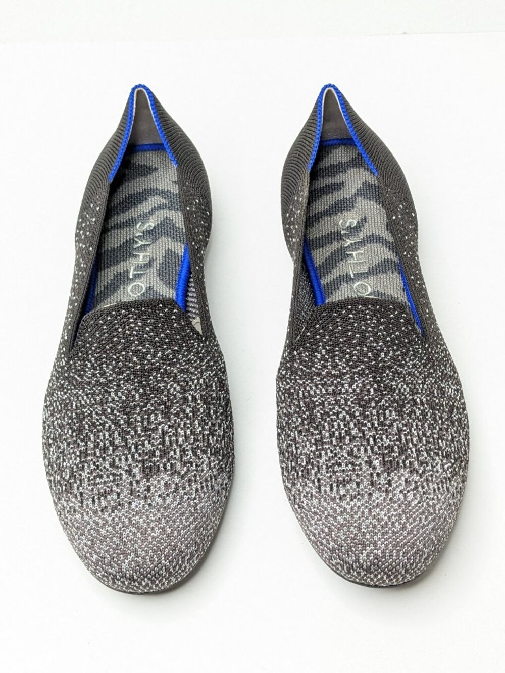Rothy's The Loafer Casual Slip-On Flats Metallic Ombre Knit Womens 10